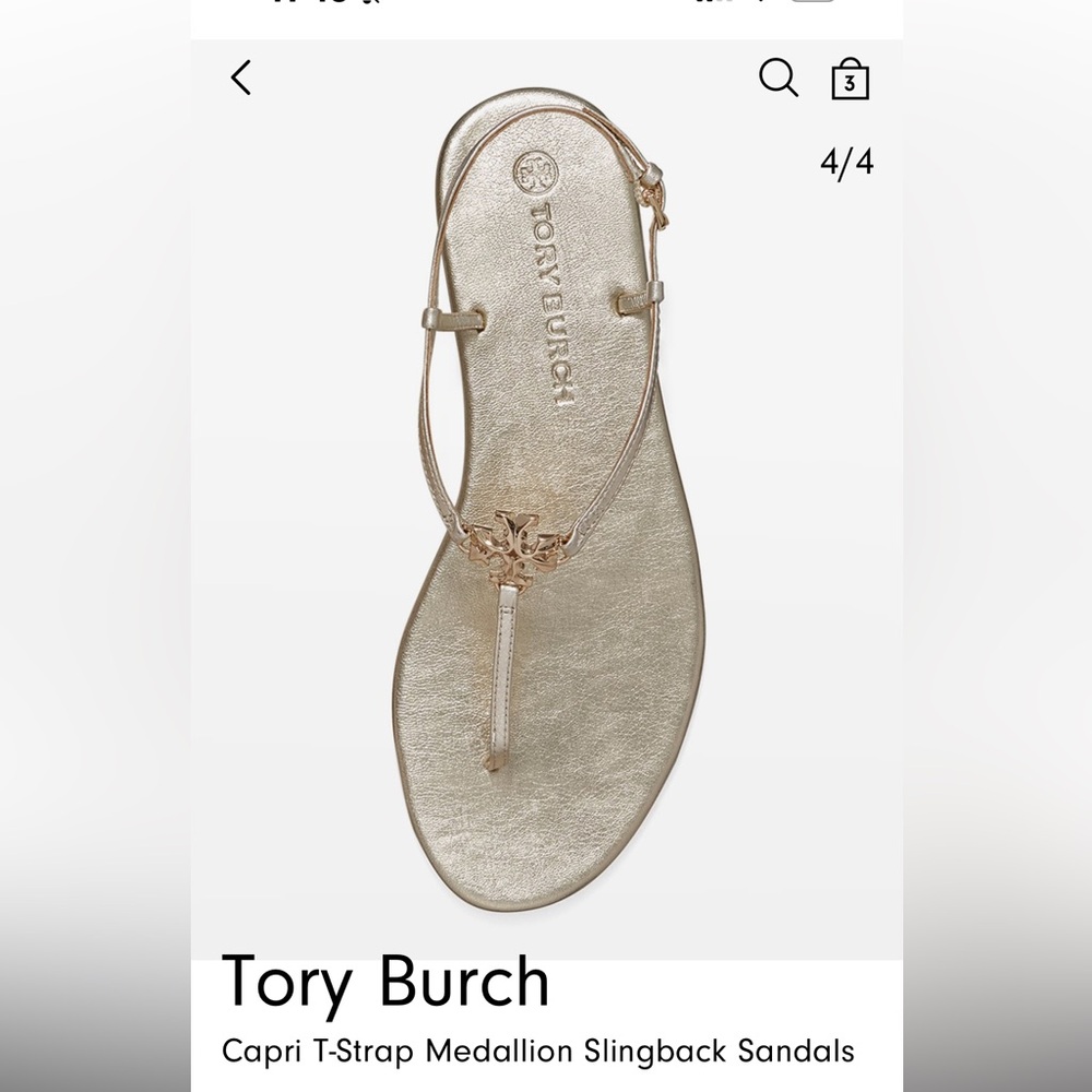 Tory Burch
Capri T-Strap Medallion Slingback Sandals NWT Size 8.5B